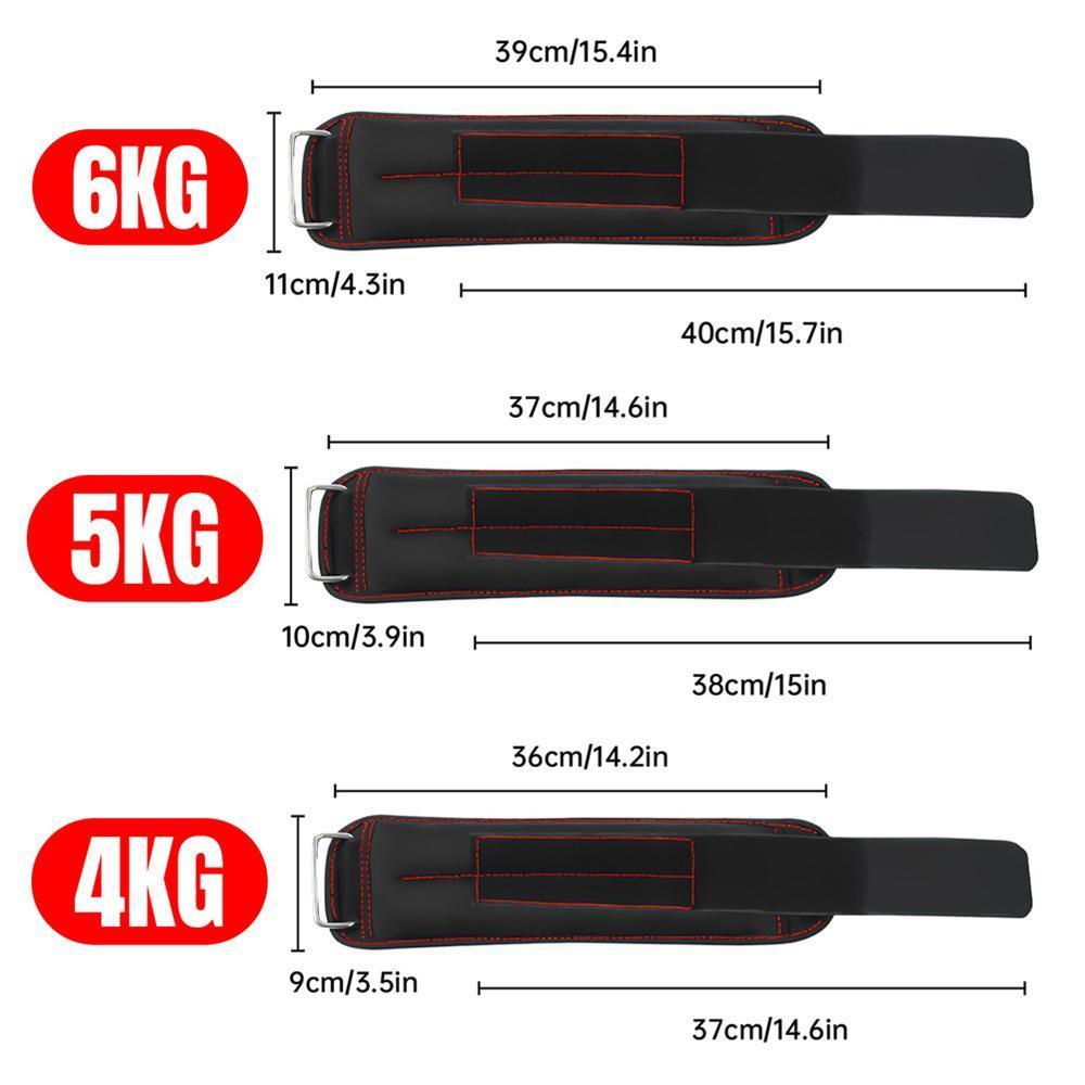 Premium Adjustable Sandbag Ankle & Wrist Weights Pair 2 x 0.5kg - Black/Red