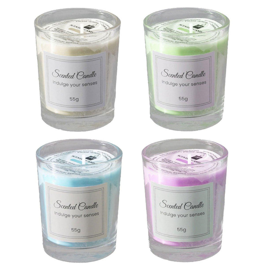 Premium 4 Piece Smokeless Scented Candle Gift Set in Glass Jars