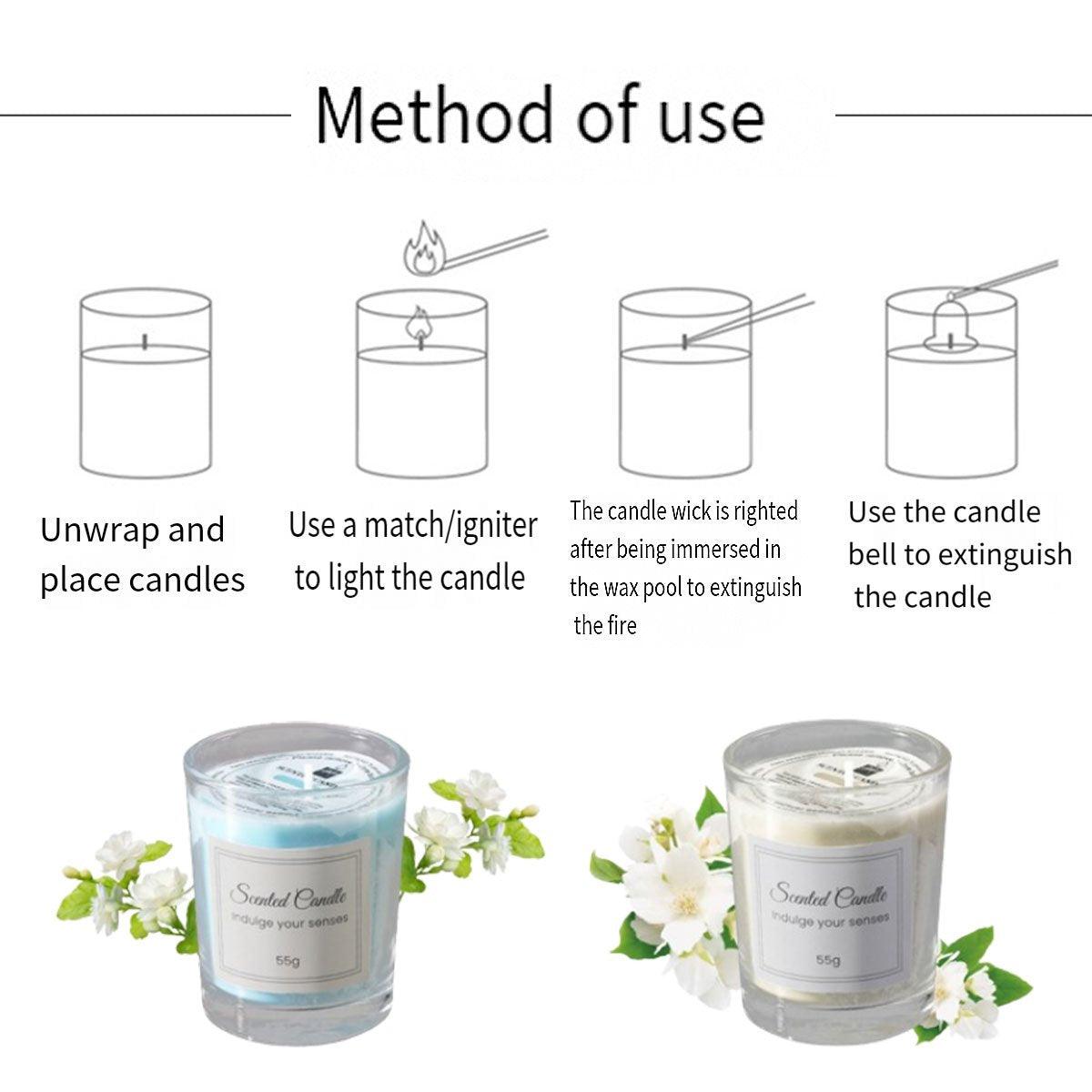 Premium 4 Piece Smokeless Scented Candle Gift Set in Glass Jars