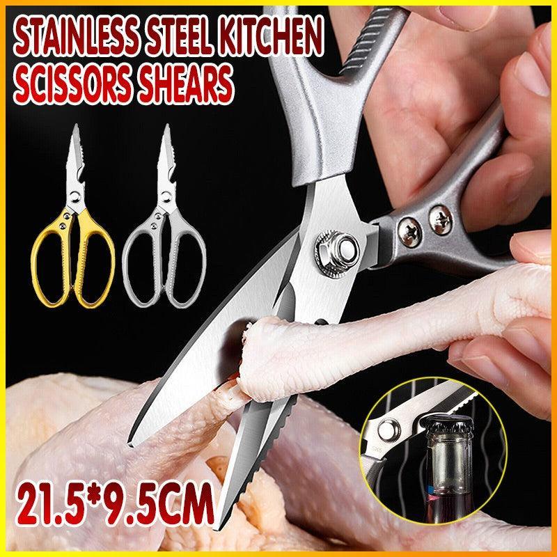 Premium Japanese Kitchen Scissors – Silver Stainless Steel 2 Pack