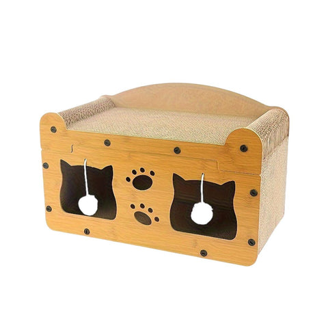 2-in-1 Cat Scratching Board & Bed, 56x28x29 cm, Durable, Interactive Toy - SuperSaverAU - view 2