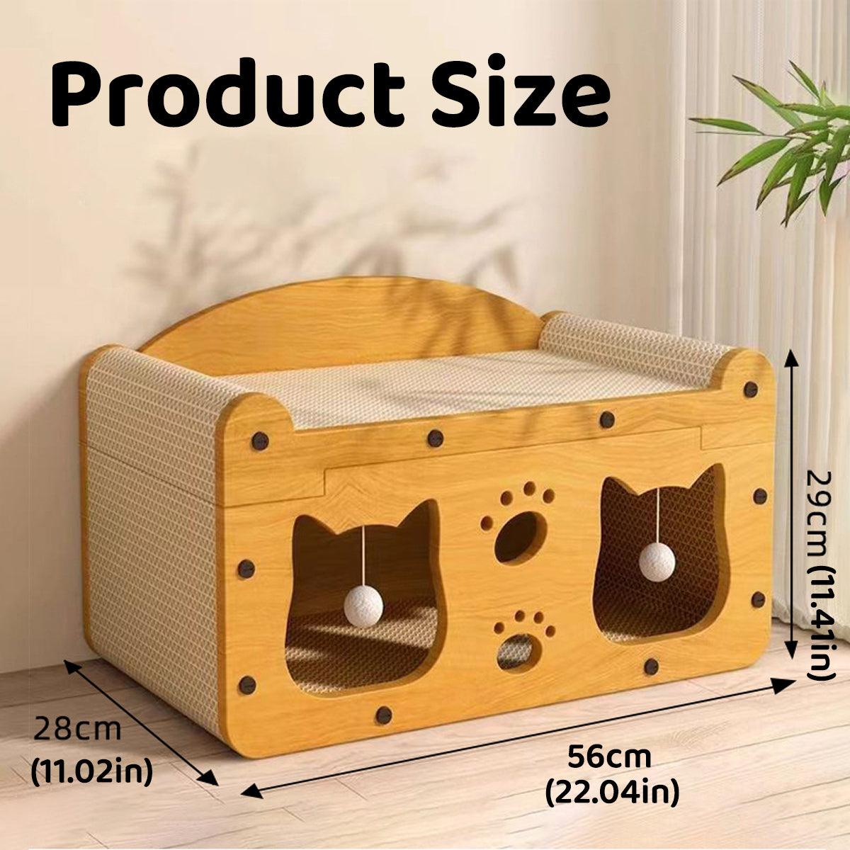 2-in-1 Cat Scratching Board & Bed, 56x28x29 cm, Durable, Interactive Toy - SuperSaverAU - view 3