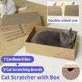 Premium Corrugated Cardboard Cat Scratcher Set with Play Hole