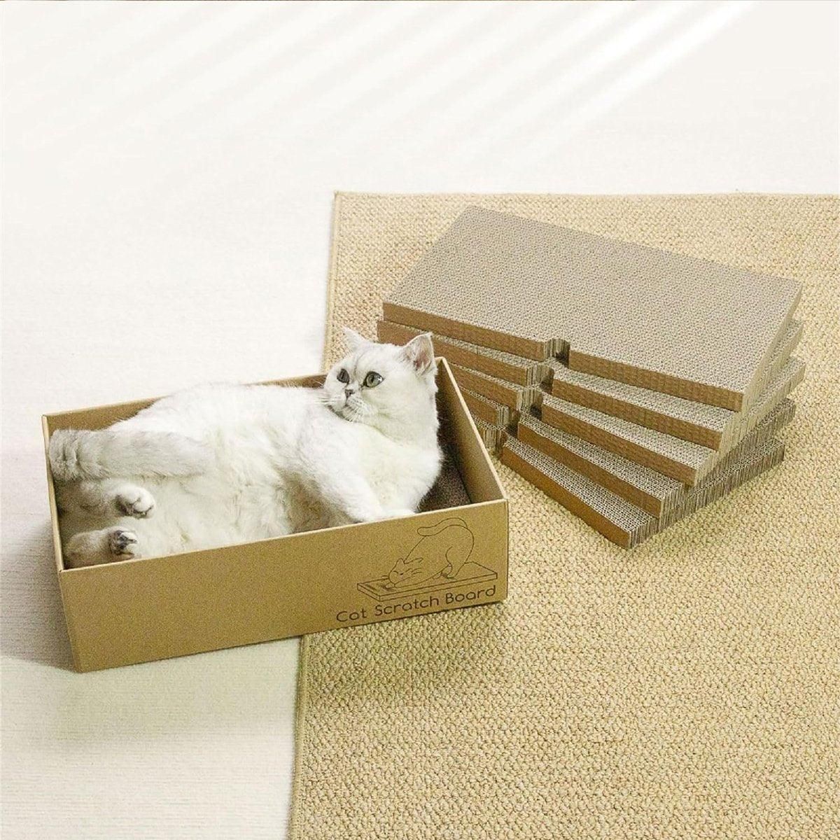 Premium Corrugated Cardboard Cat Scratcher Set with Play Hole