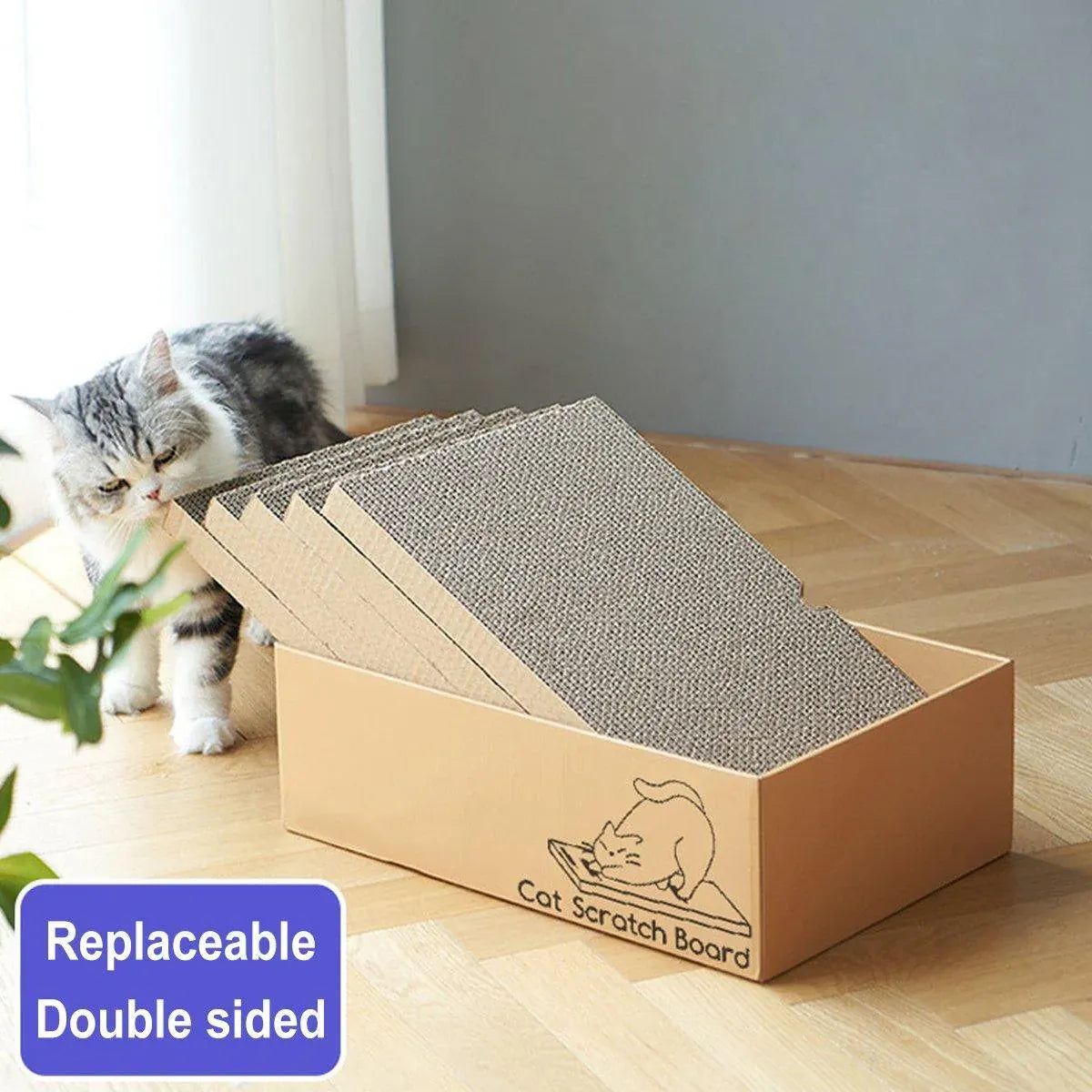 Premium Corrugated Cardboard Cat Scratcher Set with Play Hole