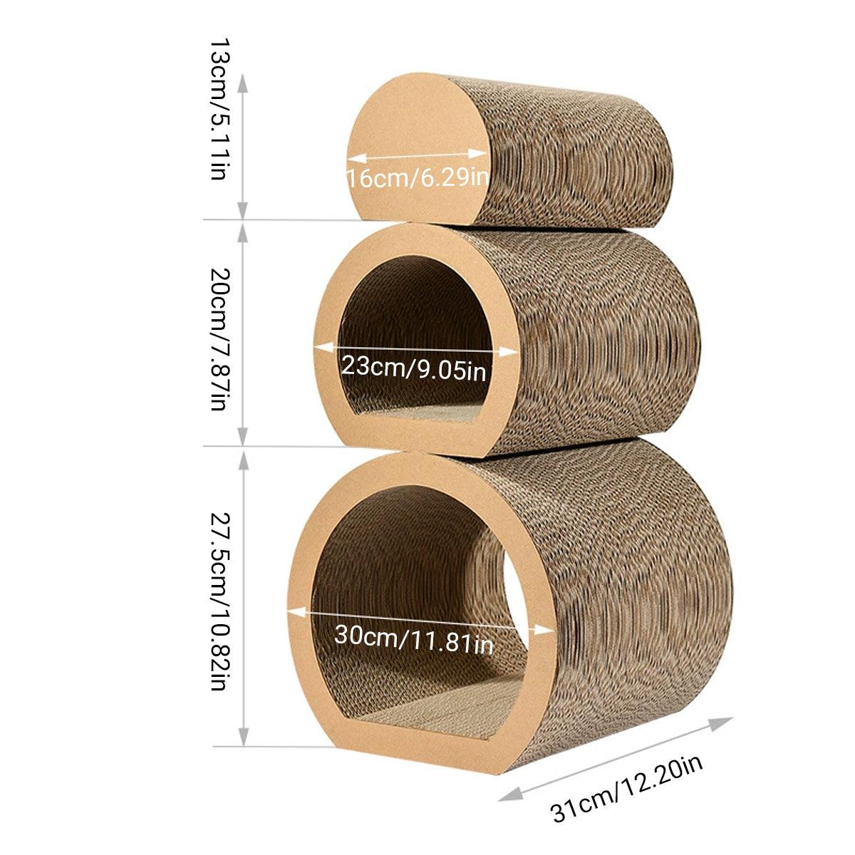 Eco-Friendly 3-Piece Cat Scratching Board Set - Claw Sharpening & Play Tunnel