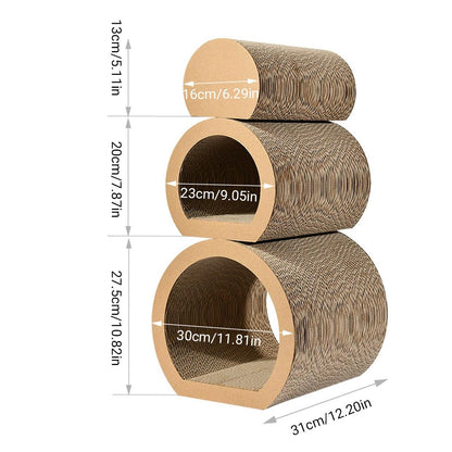 Eco-Friendly 3-Piece Cat Scratching Board Set - Claw Sharpening & Play Tunnel