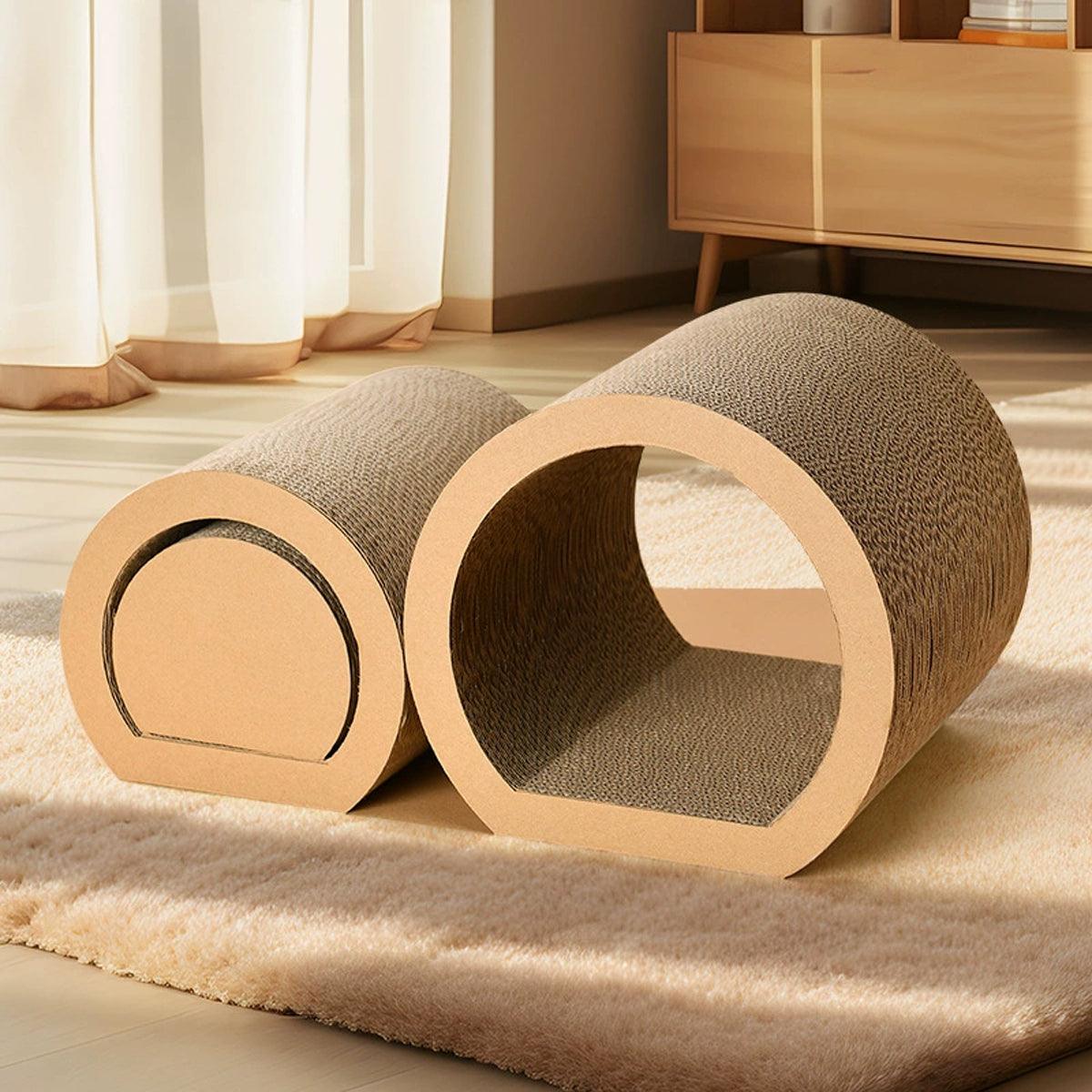 Eco-Friendly 3-Piece Cat Scratching Board Set - Claw Sharpening & Play Tunnel