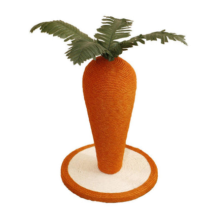 Carrot Cat Scratching Post 15.74in - Durable Sisal, Stable Base, Interactive Toy