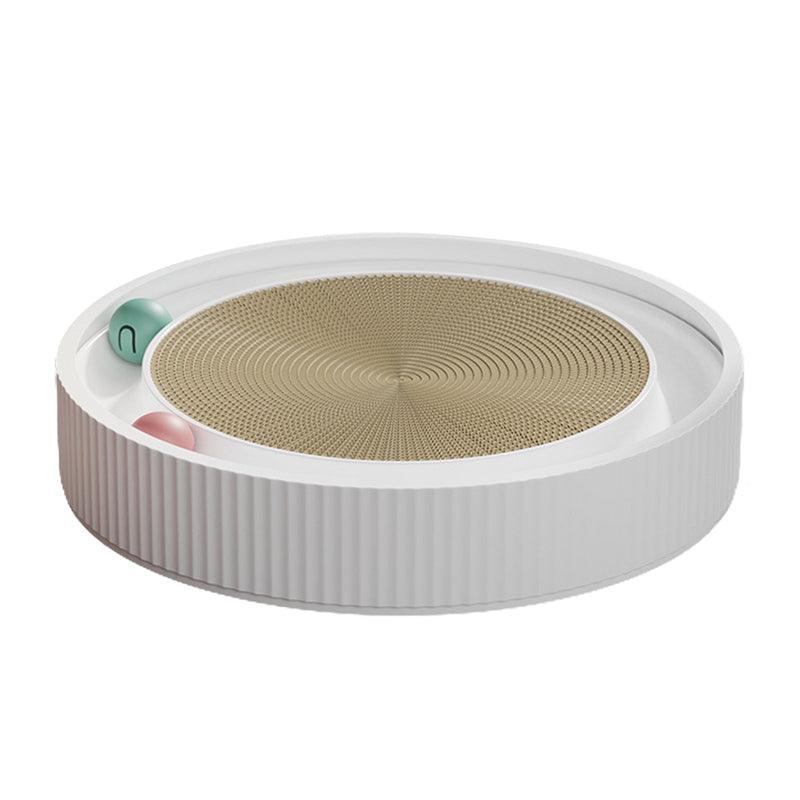 Cat Scratcher Lounge Bed Toy 40cm Round Foldable Cardboard Pad - Green