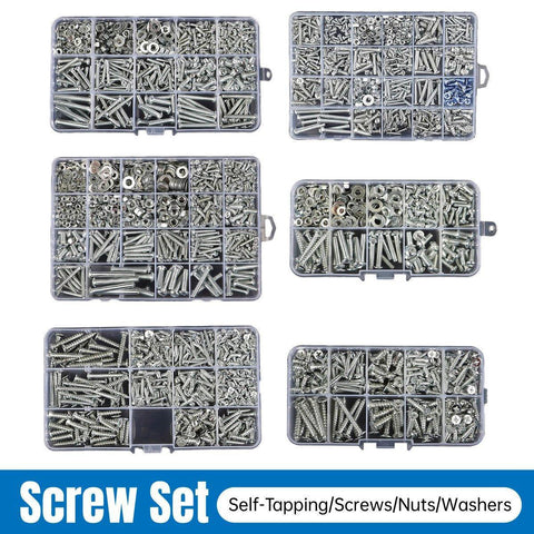 Premium Self-Tapping Screw Nut & Washer Assortment Set – B