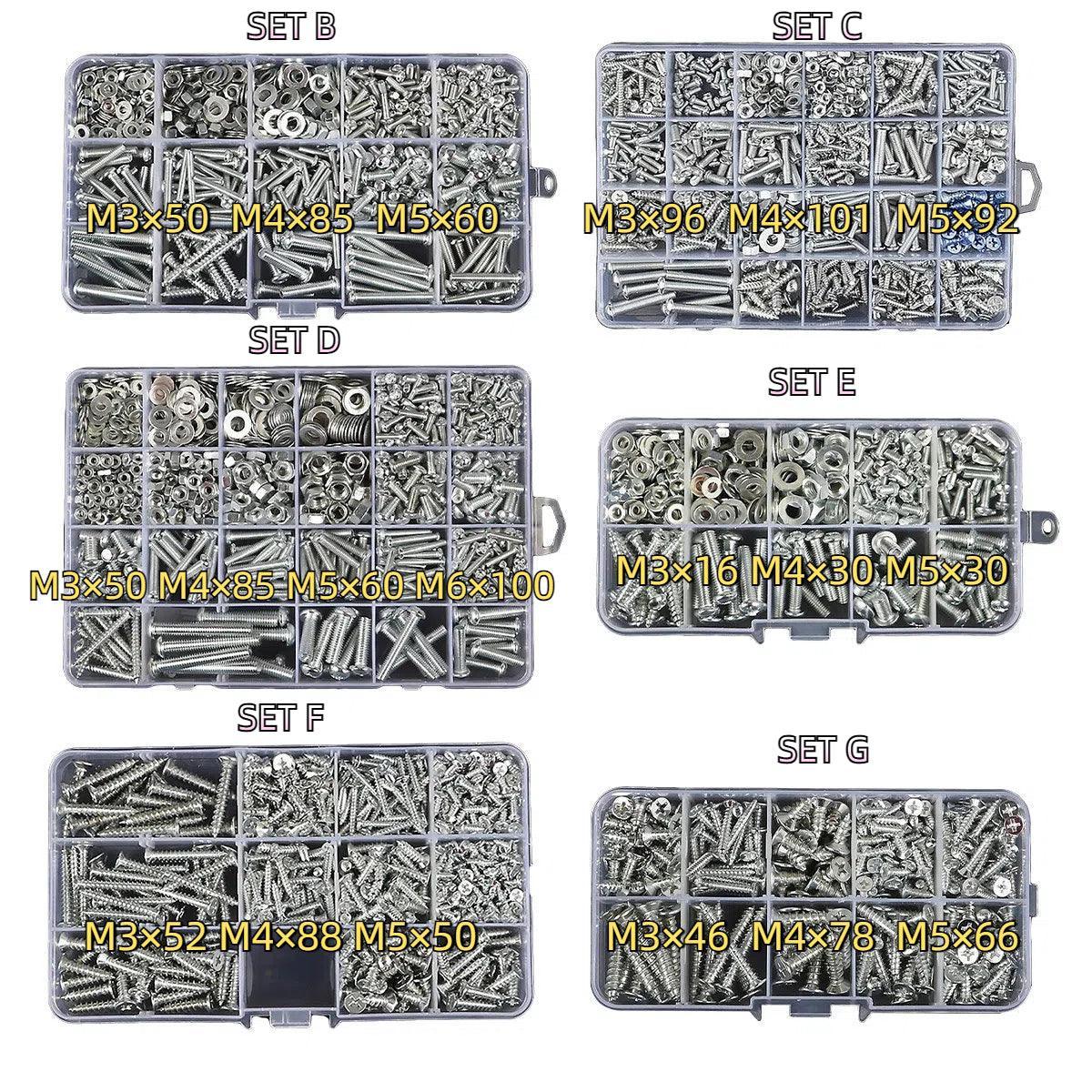 Premium Self-Tapping Screw Nut & Washer Assortment Set – B