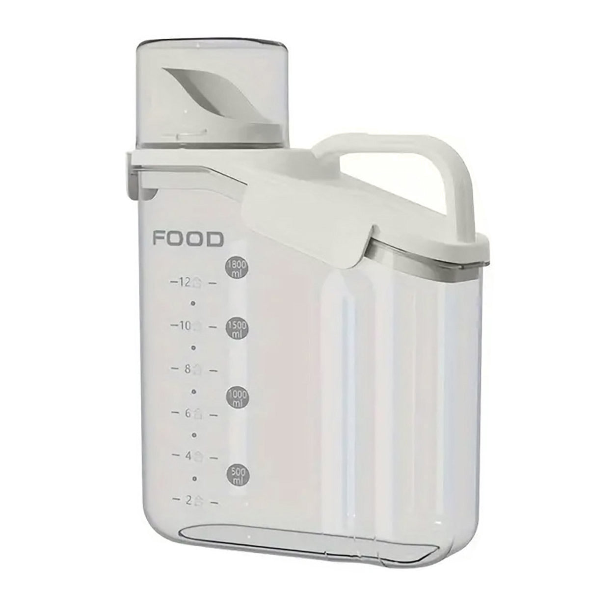 Portable Grain Storage Jar 2800ML - Airtight, Transparent, Built-In Measuring Cup