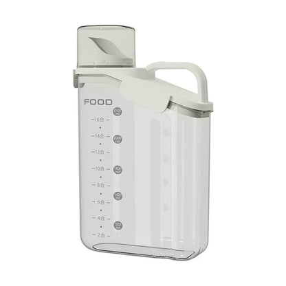 Portable Grain Storage Jar 2800ML - Airtight, Transparent, Built-In Measuring Cup