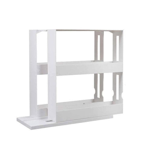 Premium White Swivel Cabinet Organiser Rack Spice Jar Holder 20 Bottle Capacity