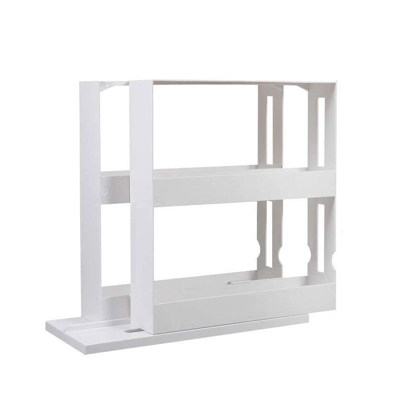 Premium White Swivel Cabinet Organiser Rack Spice Jar Holder 20 Bottle Capacity