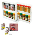 Premium White Swivel Cabinet Organiser Rack Spice Jar Holder 20 Bottle Capacity