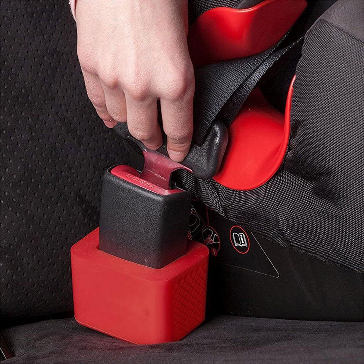 Premium Red 3PCS Silicone Seat Belt Buckle Slot Spacers