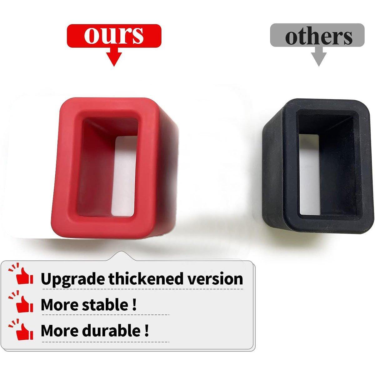 Premium Red 3PCS Silicone Seat Belt Buckle Slot Spacers