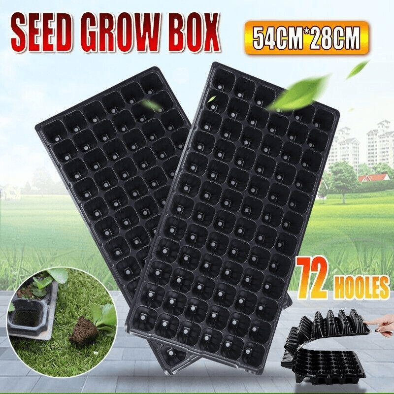 72-Cell Seedling Trays - 54x28x4 cm, Durable PVC, Reusable, Perfect for Vegetables - SuperSaverAU - view 1