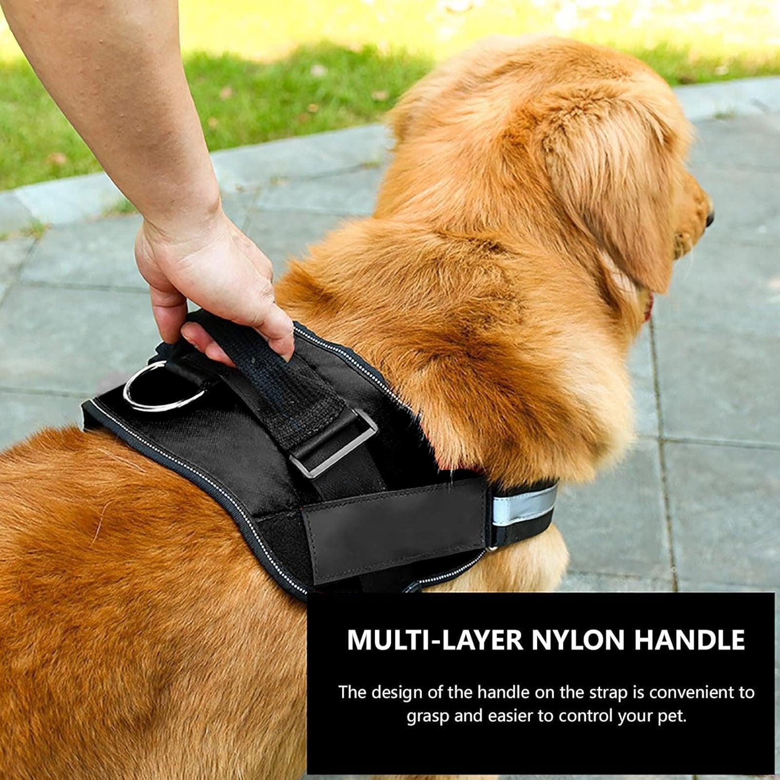 Adjustable Dog Vest Harness for Small Medium Dogs - Comfortable No Pull Design - Black - XL - SuperSaverAU - view 4