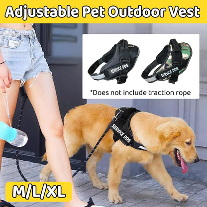 Durable Adjustable Dog Vest Harness for Small Medium Dogs - Camouflage-L, Reflective Straps