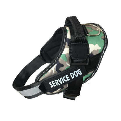 Durable Adjustable Dog Vest Harness for Small Medium Dogs - Camouflage-L, Reflective Straps