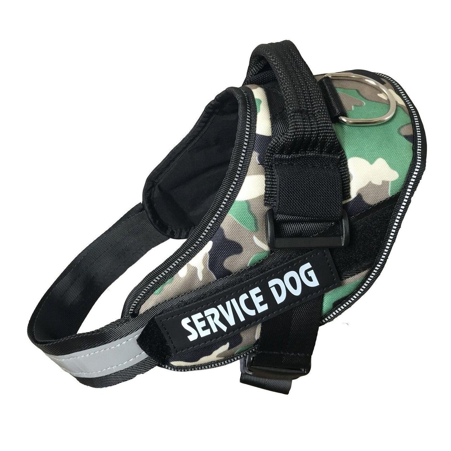 Durable Adjustable Dog Vest Harness for Small Medium Dogs - Camouflage-L, Reflective Straps