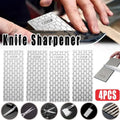 Premium 4 Piece Diamond Knife Sharpener Stone Set with Non-Slip Base