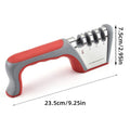 Four-Stage Knife Sharpener for Straight-Edged Kitchen Knives - 23.5 cm, Red - SuperSaverAU - view 3