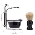 Premium 5pcs Men's Manual Shaving Kit with Razor Brush Bowl and Stand