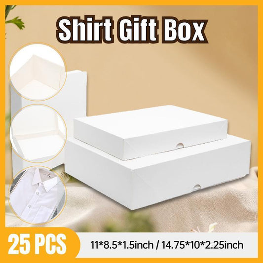 Premium White Cardboard Shirt Packaging Boxes - 25pcs - 11x8.5x1.5 inch