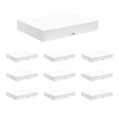 Premium White Cardboard Shirt Packaging Boxes - 25pcs - 11x8.5x1.5 inch