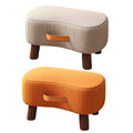 Premium Beige Wooden Shoe Changing Stool Velvet Low Seat with Carry Handle