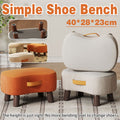 Premium Orange Wooden Shoe Changing Stool Velvet Low Seat with Carry Handle
