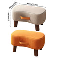 Premium Orange Wooden Shoe Changing Stool Velvet Low Seat with Carry Handle