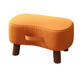 Premium Orange Wooden Shoe Changing Stool Velvet Low Seat with Carry Handle