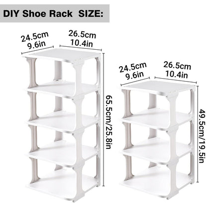 4-Tier Modular Shoe Rack - Space Saving Organizer