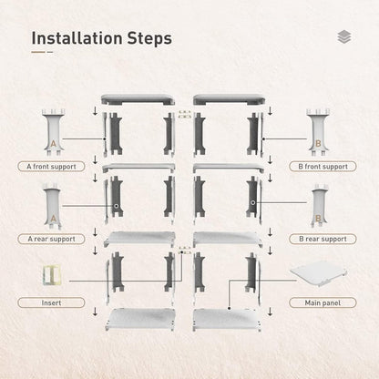 4-Tier Modular Shoe Rack - Space Saving Organizer
