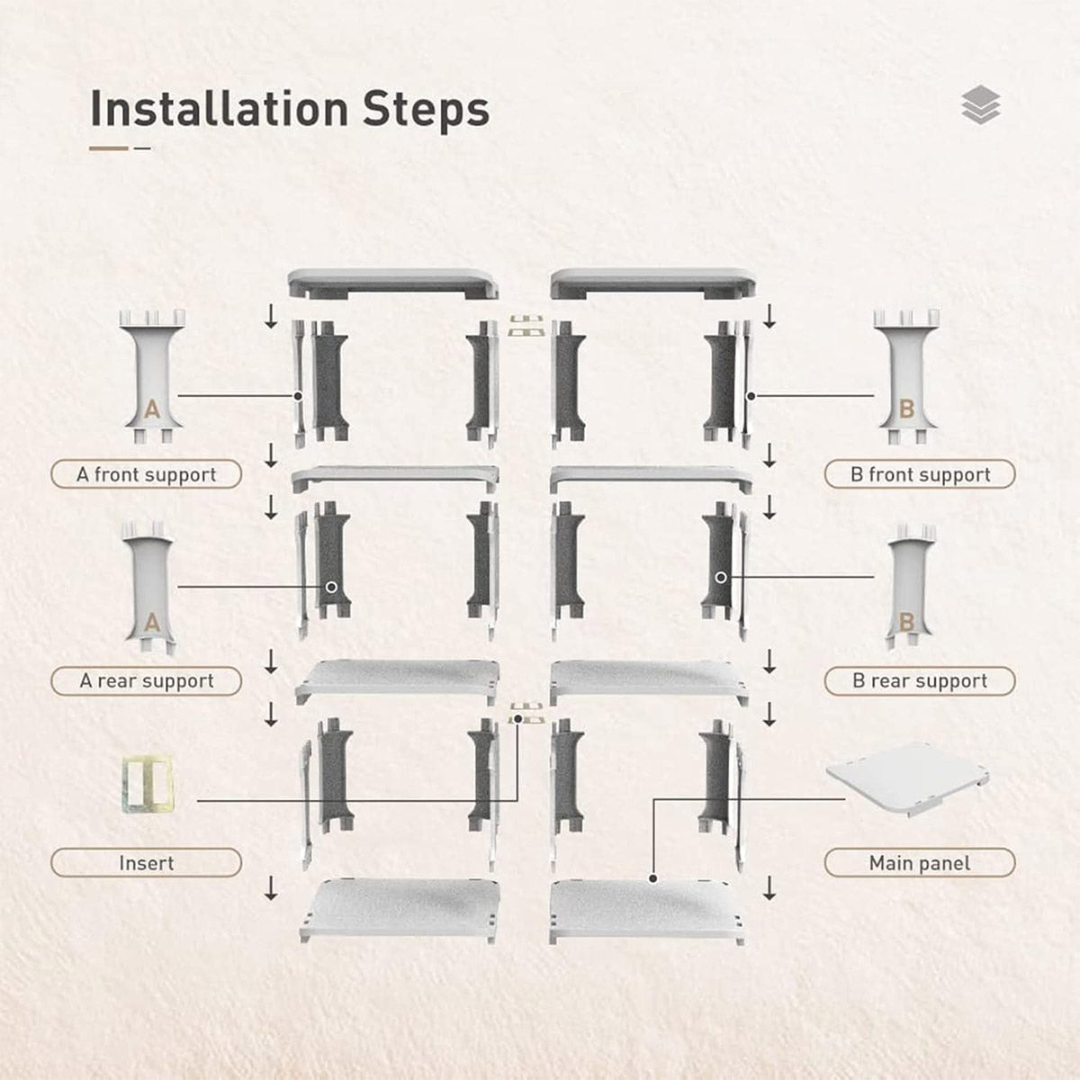 5-Tier Modular Shoe Rack - Space Saving Organizer