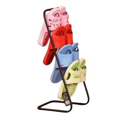 Multi-Layer Wrought Iron Slipper Storage Rack - White