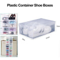 Premium 20 Pack Clear Stackable Foldable Plastic Shoe Storage Boxes