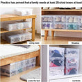 Premium 20 Pack Clear Stackable Foldable Plastic Shoe Storage Boxes