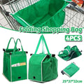 Premium Reusable Foldable Shopping Trolley Bags – Green 4 Pack