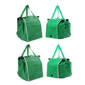 Premium Reusable Foldable Shopping Trolley Bags – Green 4 Pack
