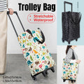 Lightweight Folding Shopping Cart Trolley with Wheels Retractable Tote Bag - Black-Small - SuperSaverAU - view 1