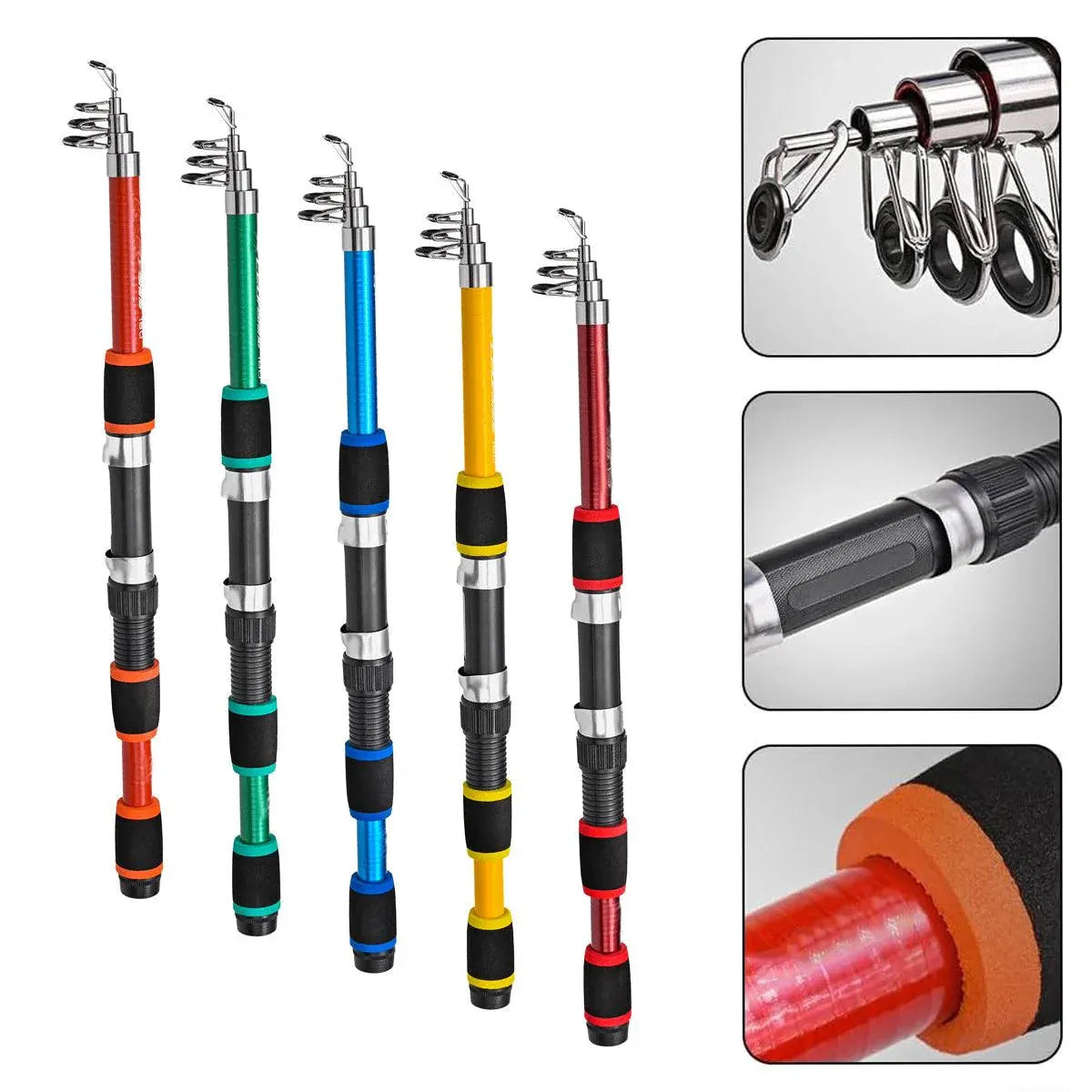 Premium Telescopic Fishing Rod - Yellow, 1.8m