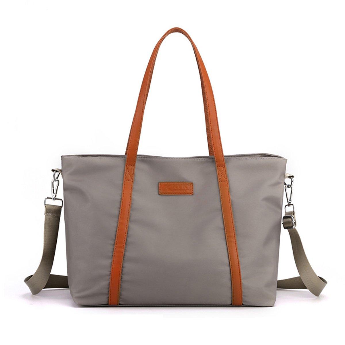 Large Capacity Nylon Shoulder Bag with Computer Divider for Women