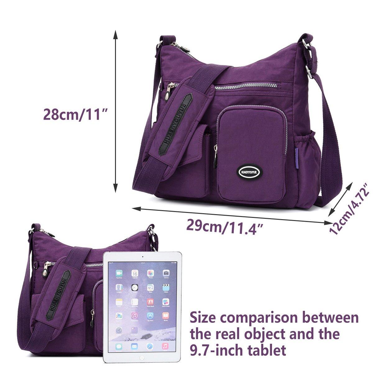 Waterproof Purple Nylon Crossbody Shoulder Bag for Casual Use