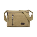 Retro Canvas Messenger Shoulder Bag for Men Travel Crossbody Satchel with Zippers - Khaki - SuperSaverAU - view 6